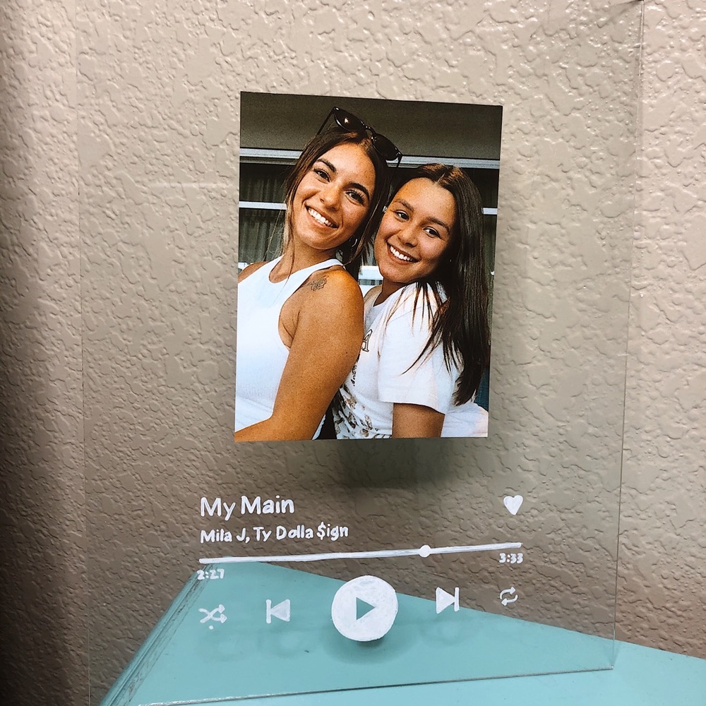 Custom Glass Spotify Handwritten portrait
